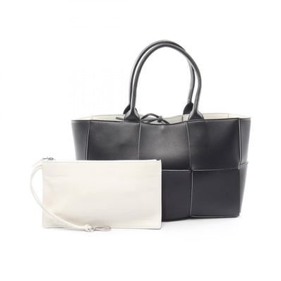 ボッテガヴェネタ BOTTEGA VENETA アルコ マキシイントレチャート トートバッグ バッグ レザー レディース ブラック系 652867 【中古】