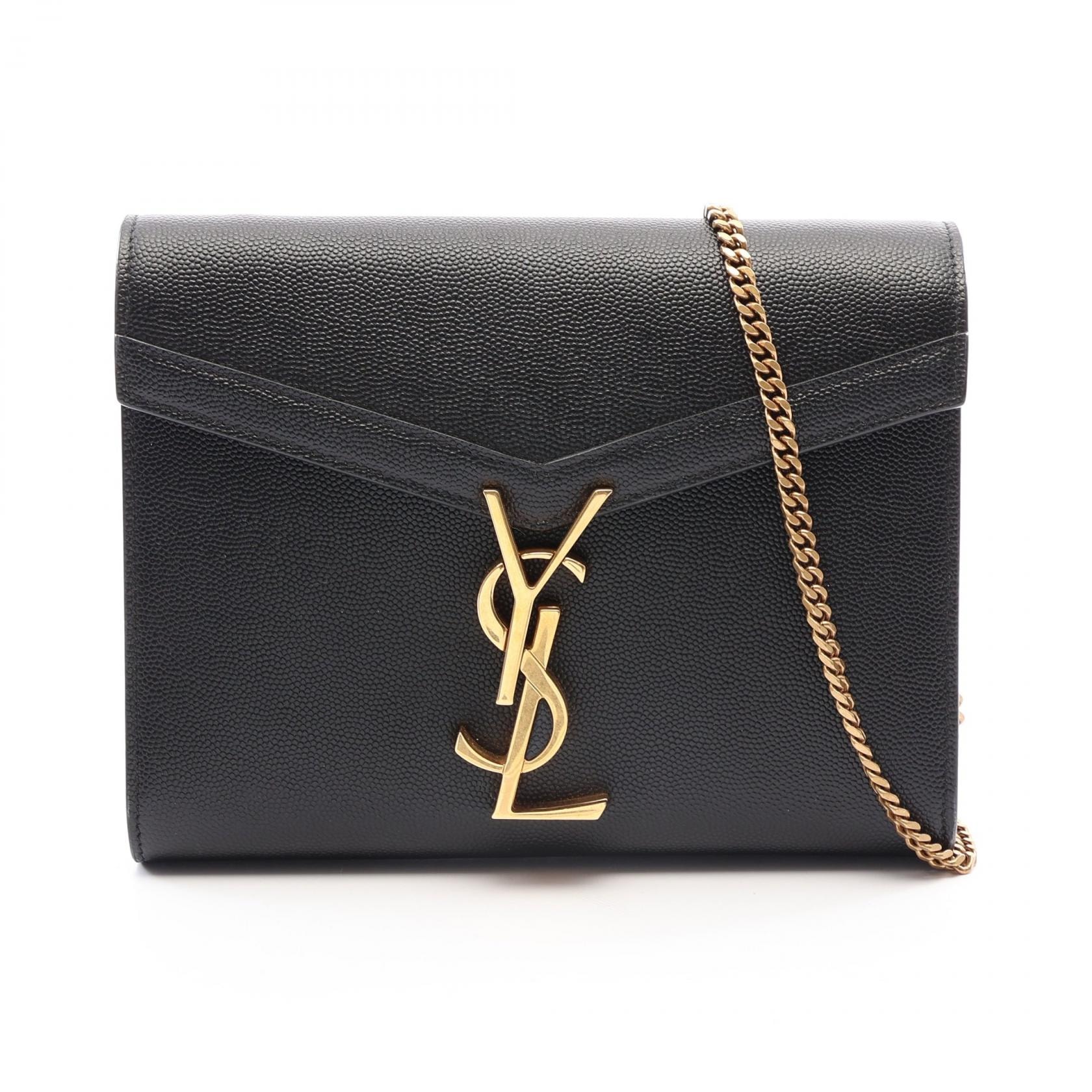 サンローランパリ SAINT LAURENT PARIS カサンドラ ショルダーバッグ バッグ レザー レディース ブラック系 【中古】
