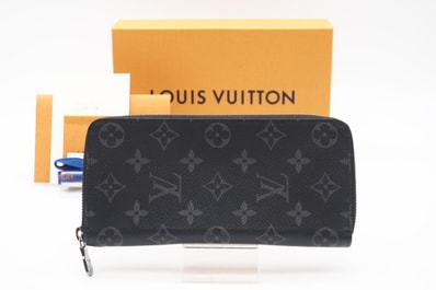 LOUIS VUITTON ルイ・ヴィトン エクリプス ジッピーウォレットヴェルティカル M62295 長財布 ブラック グレー コーティングキャンバス メンズ