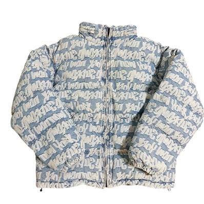 Supreme Fat Tip Jacquard Denim Puffer Jacket "Blue"