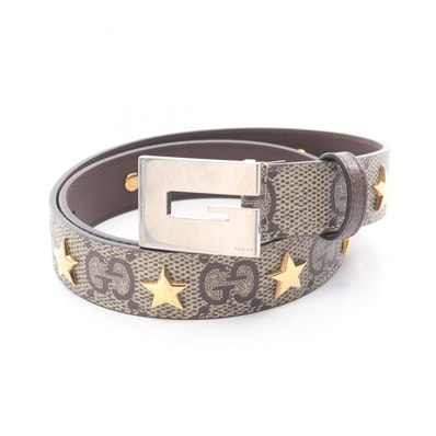 グッチ GUCCI Memorable Buckle GGスプリーム ベルト 衣料品 レザー PVC メンズ ベージュ系 / ブラウン系 710090 【中古】