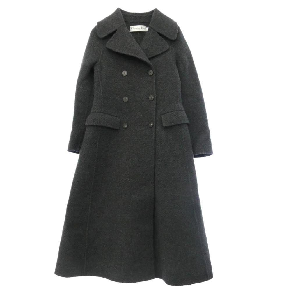 Christian Dior クリスチャンディオール 940M25A1019 イタリア製 ラムズウール100% ダブルブレスト コート グレー系 40【中古】