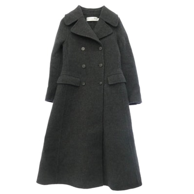 Christian Dior クリスチャンディオール 940M25A1019 イタリア製 ラムズウール100% ダブルブレスト コート グレー系 40【中古】