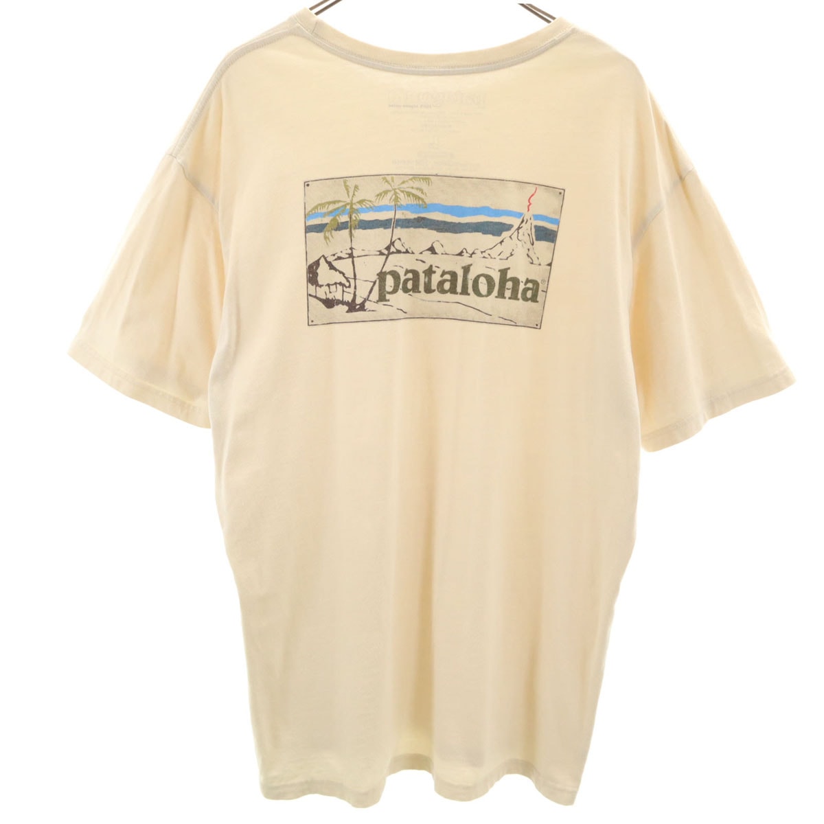 patagonia パタゴニア USA製 バックプリント パタロハ 半袖 Tシャツ L ベージュ アウトドア