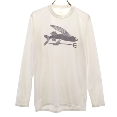 patagonia パタゴニア 長袖 Tシャツ S ホワイト フライングフィッシュ ロンT アウトドア 86165S8