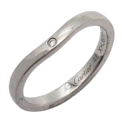 【6jdb0427-02】カルティエ リング バレリーナ 3PD Pt950 プラチナ ダイヤモンド #48【中古】レディース