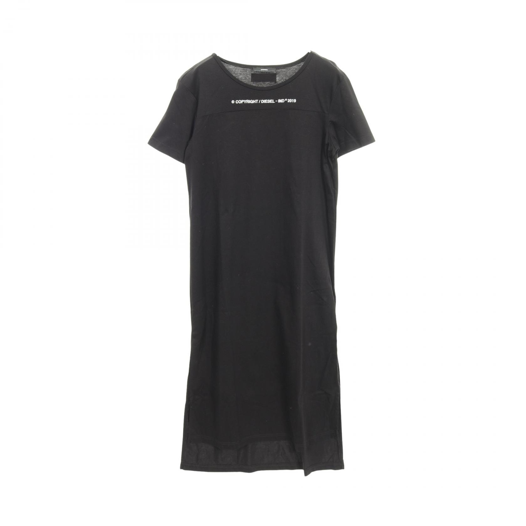 ディーゼル DIESEL D-FELIX-LONG Tシャツ ワンピース 衣料品 トップス コットン ポリエステル レディース ブラック系 / ホワイト系 【中古】