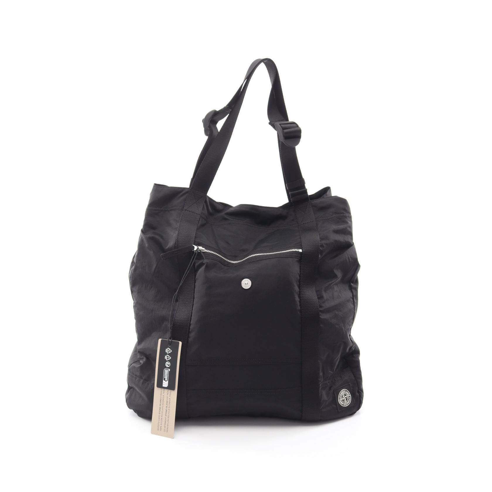 ストーンアイランド STONE ISLAND ロゴパッチ トートバッグ バッグ ナイロン メンズ レディース ブラック系 K2S159200013S0251 【新品】