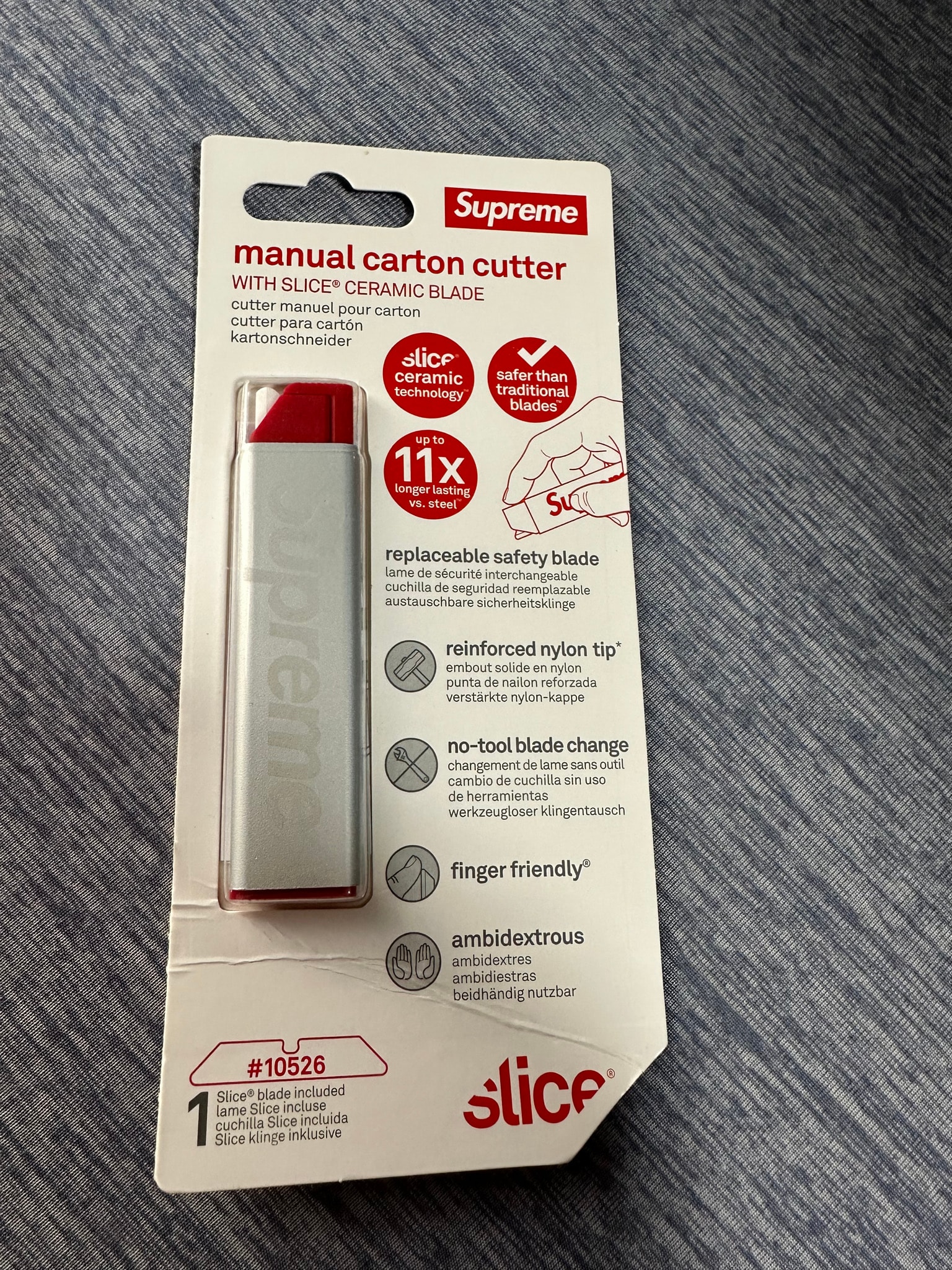 Supreme x Slice Manual Carton Cutter "Silver"