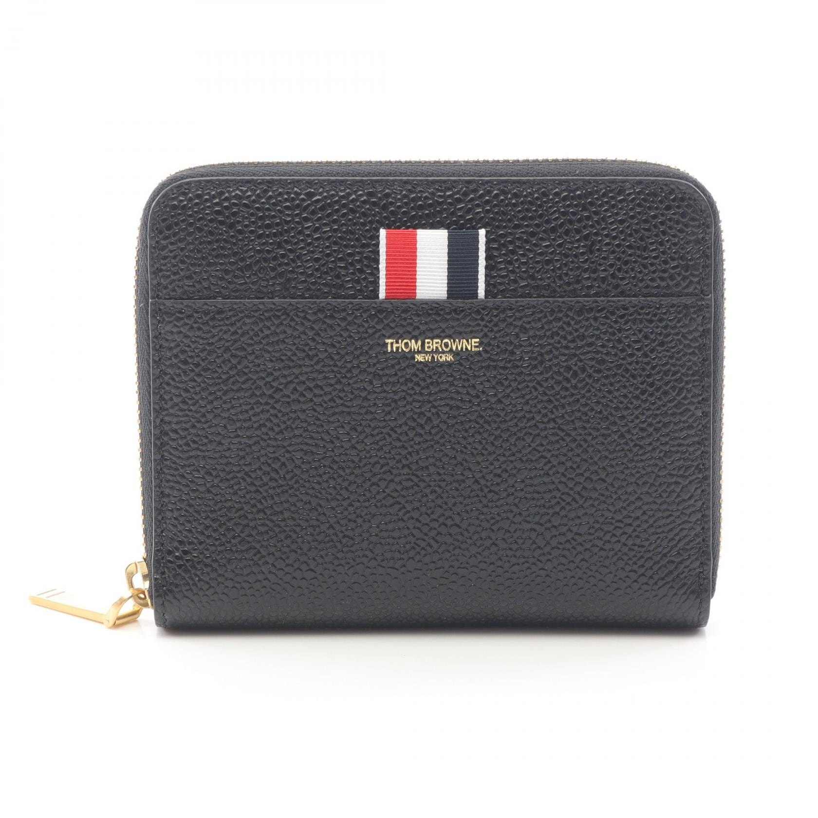 トムブラウン THOM BROWNE ラウンド財布 財布 レザー メンズ レディース ブラック系 FAW013A00198001 【中古】