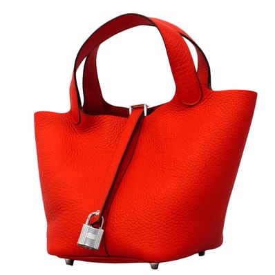 ★SALE【6fb2943】エルメス ハンドバッグ ピコタンロックPM トリヨンクレマンス ルージュター シルバー金具 G刻印【中古】レディース