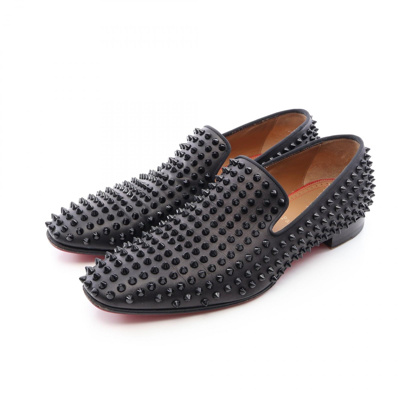 クリスチャンルブタン Christian Louboutin Dandelion Spikes ローファー 靴 レザー メンズ ブラック系 【中古】