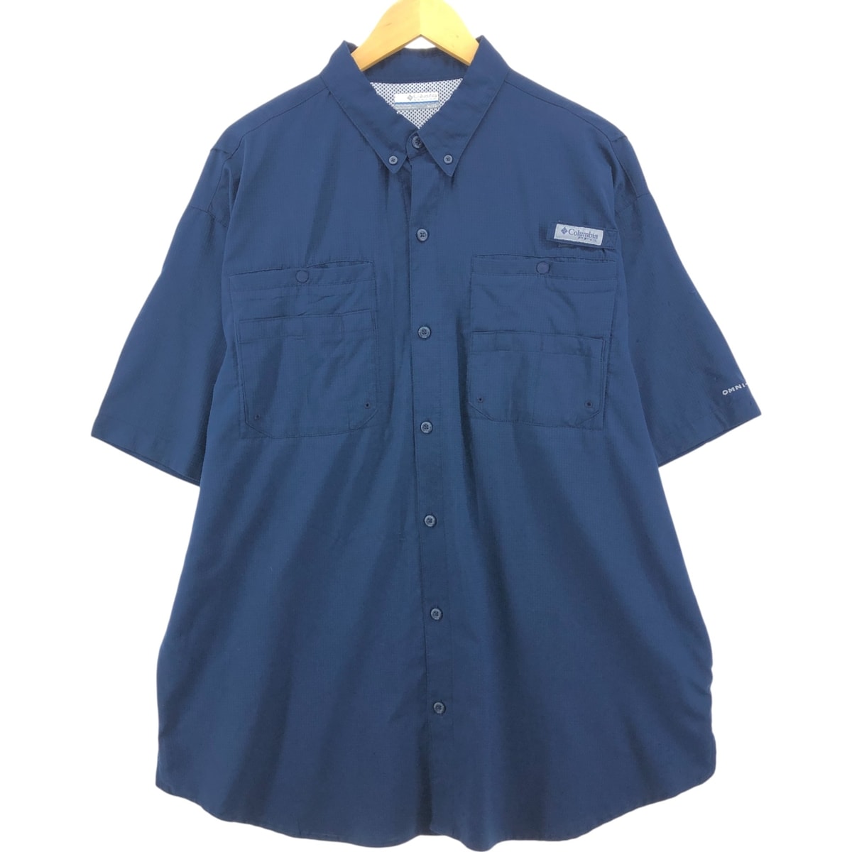 古着 コロンビア Columbia PFG OMNI-SHADE ボタンダウン 半袖 フィッシングシャツ メンズXL相当/eaa554588