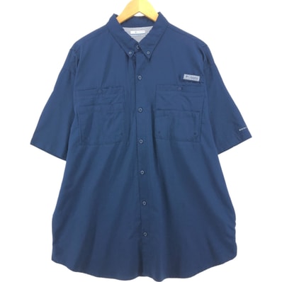 古着 コロンビア Columbia PFG OMNI-SHADE ボタンダウン 半袖 フィッシングシャツ メンズXL相当/eaa554588