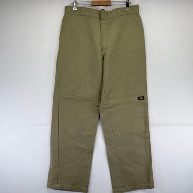 古着 ディッキーズ Dickies パンツ ダブルニー ワークパンツ ワンポイントロゴ w36×L34 ベージュ系 メンズ
