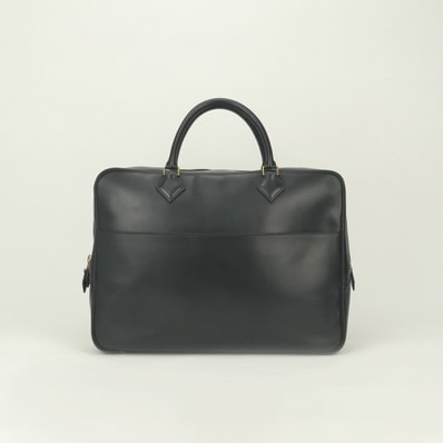 エルメス HERMES プリュムドッグ38 プリュムドッグ 38 バッグ ビジネスバッグ ブリーフケース ボックスカーフ ノワール Noir ブラック Black 黒 シルバー金具 ハンドバッグ トートバッグ