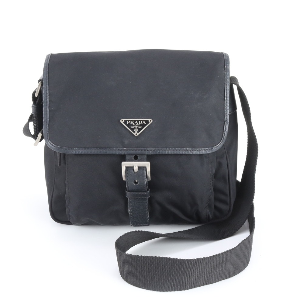 ■極美品 プラダ テスート ナイロントライアングルロゴショルダーバッグ