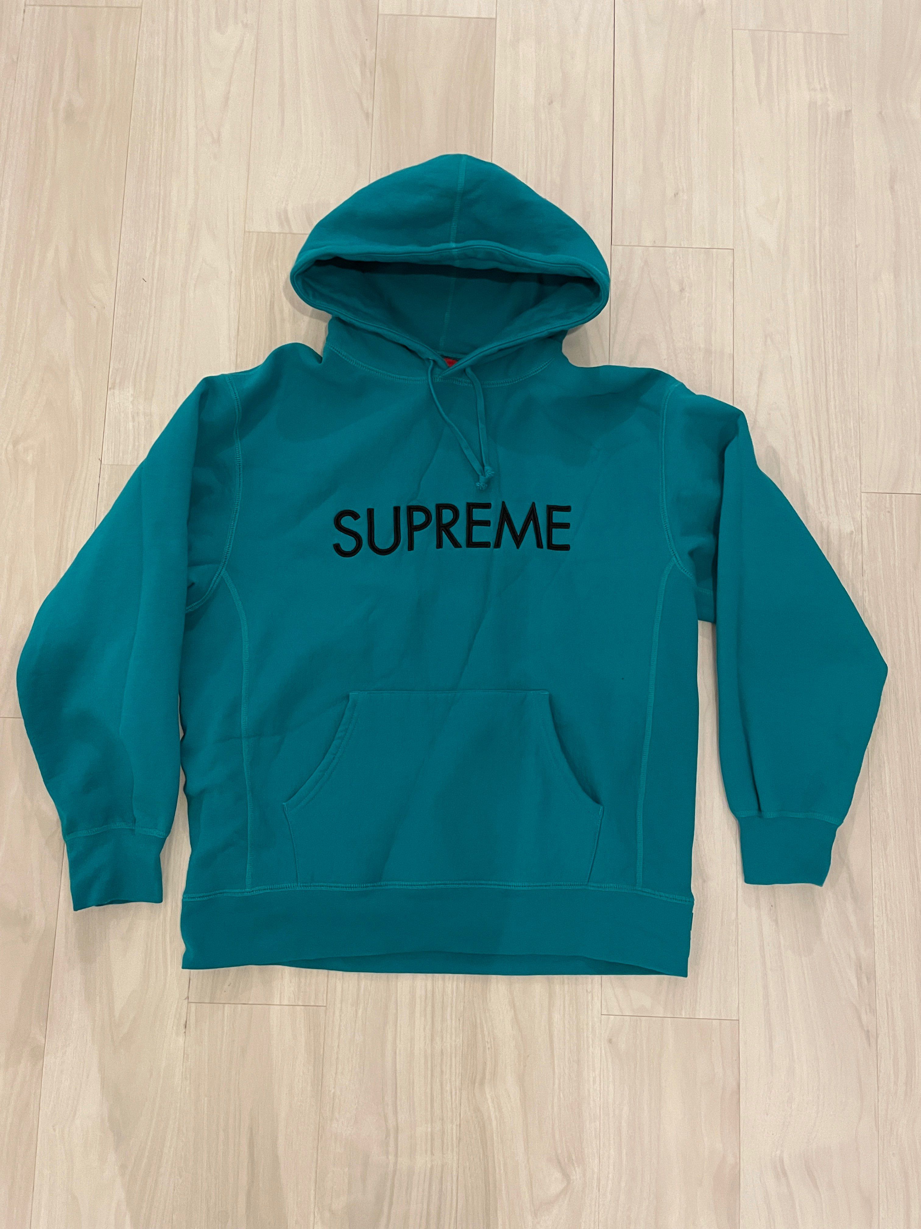 Supreme Capital Hooded Sweatshirt "Dark Aqua"