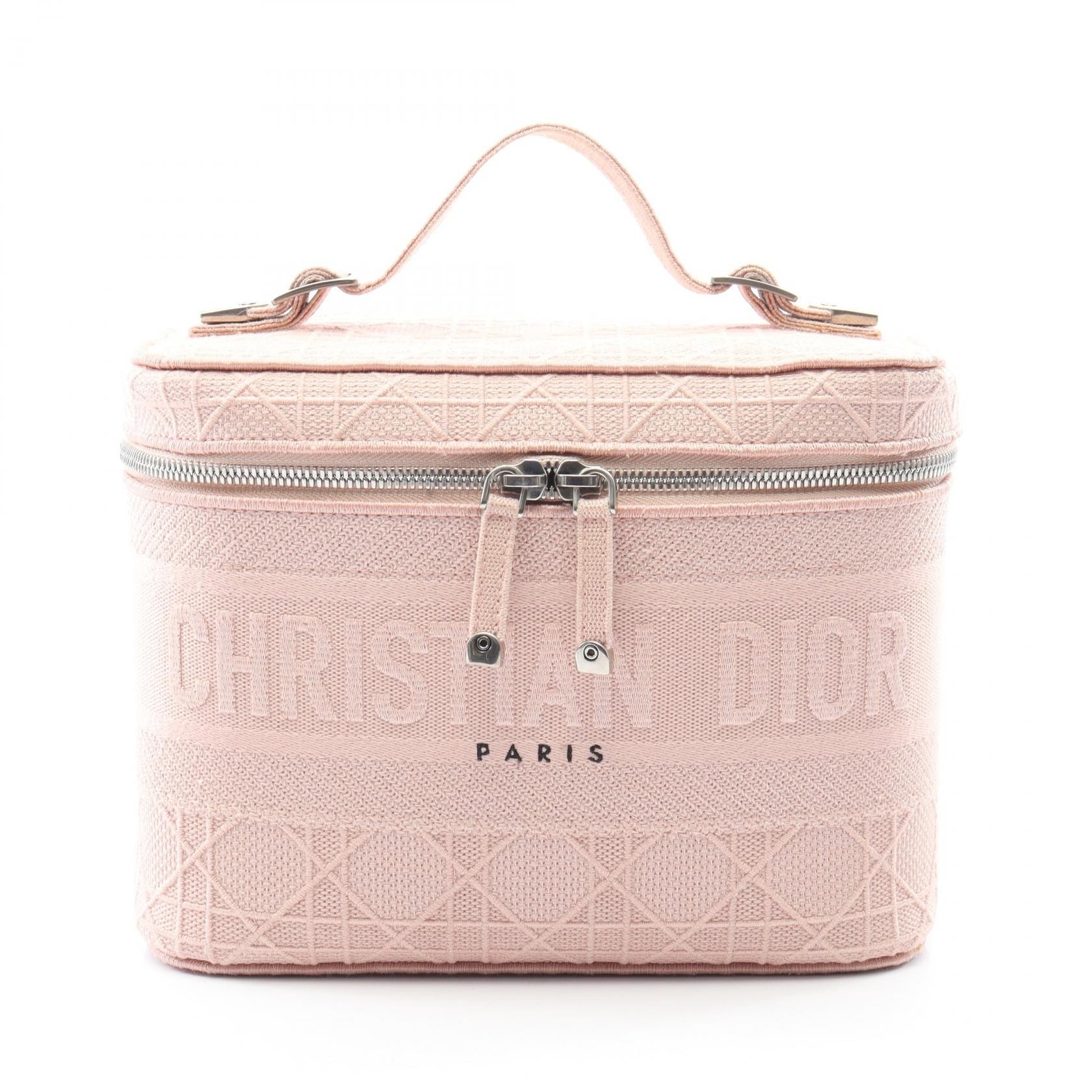 ディオール Dior DIORTRAVE ヴァニティ カナージュ ハンドバッグ バッグ キャンバス レディース ピンク系 S5480VREY 【中古】