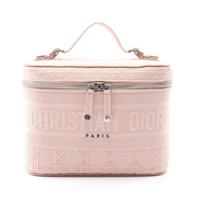 ディオール Dior DIORTRAVE ヴァニティ カナージュ ハンドバッグ バッグ キャンバス レディース ピンク系 S5480VREY 【中古】
