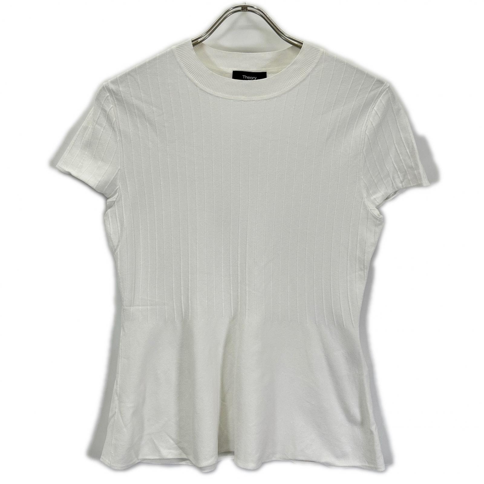 セオリー 【23年製】3101714 Compact Crepe Peplum Top 半袖カットソー S
