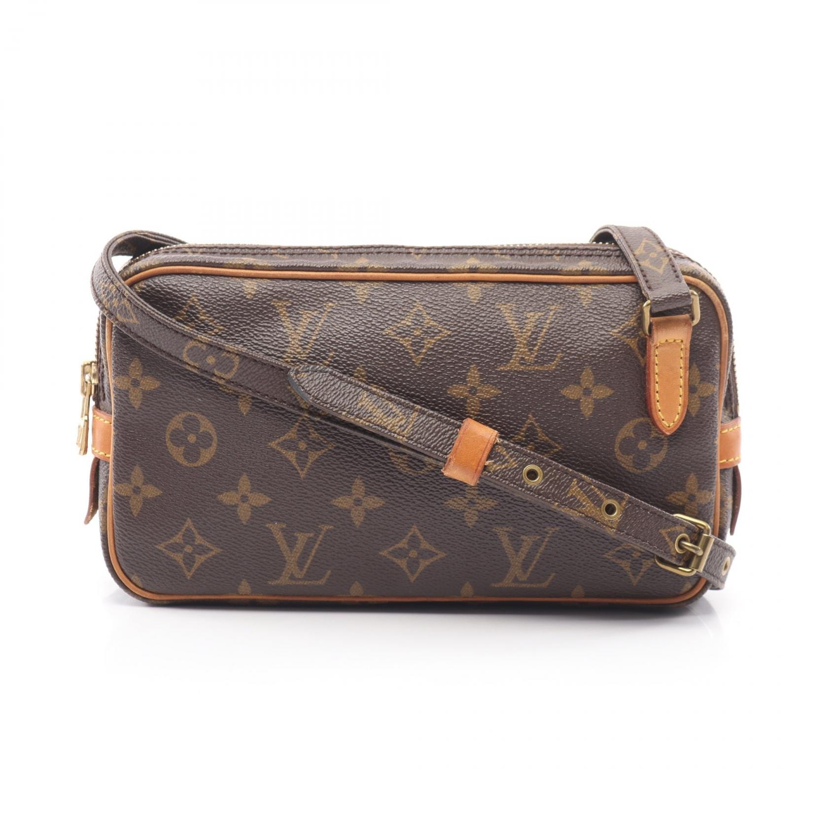 ルイ・ヴィトン LOUIS VUITTON マルリーバンドリエール ショルダーバッグ バッグ PVCコーティングキャンバス レザー モノグラム レディース ブラウン系 M51828 【中古】