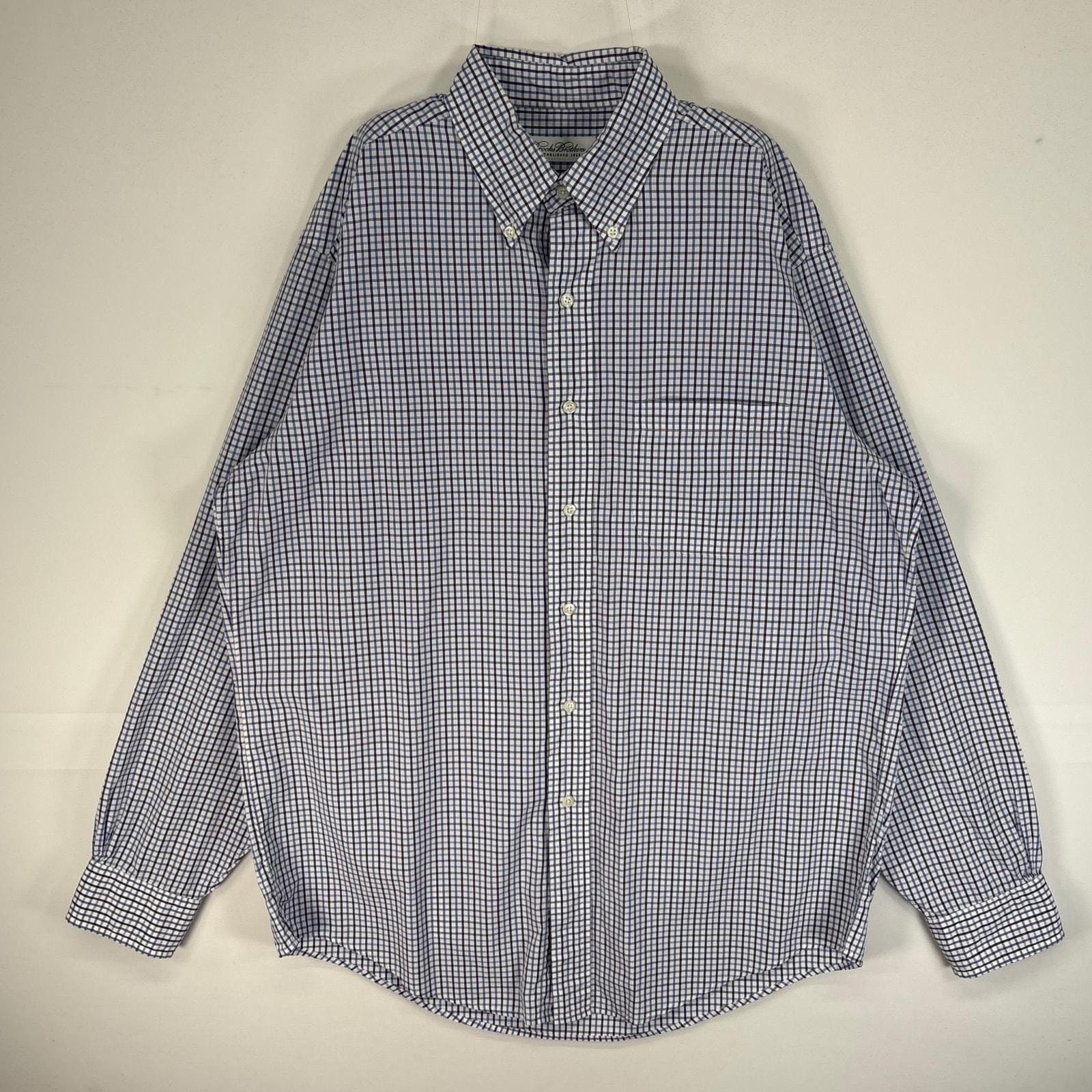 古着 ブルックスブラザーズ Brooks Brothers 長袖シャツ チェック 胸ポケ ボタンダウン L  ブルー系 マルチカラー メンズ