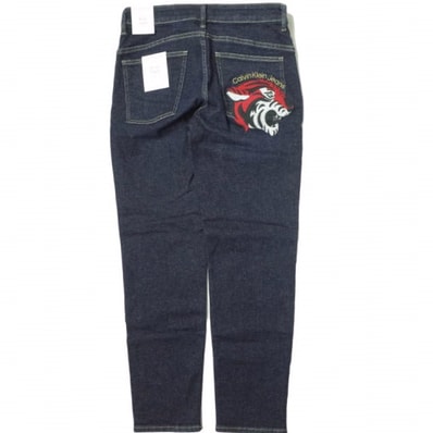 新品 Calvin klein Jeans カルバンクラインジーンズ 22SS Body Taper Jeans タイガー刺繍 テーパードスキニーデニムパンツ J319941 28 Indigo ジップフライ ボトムス g13496