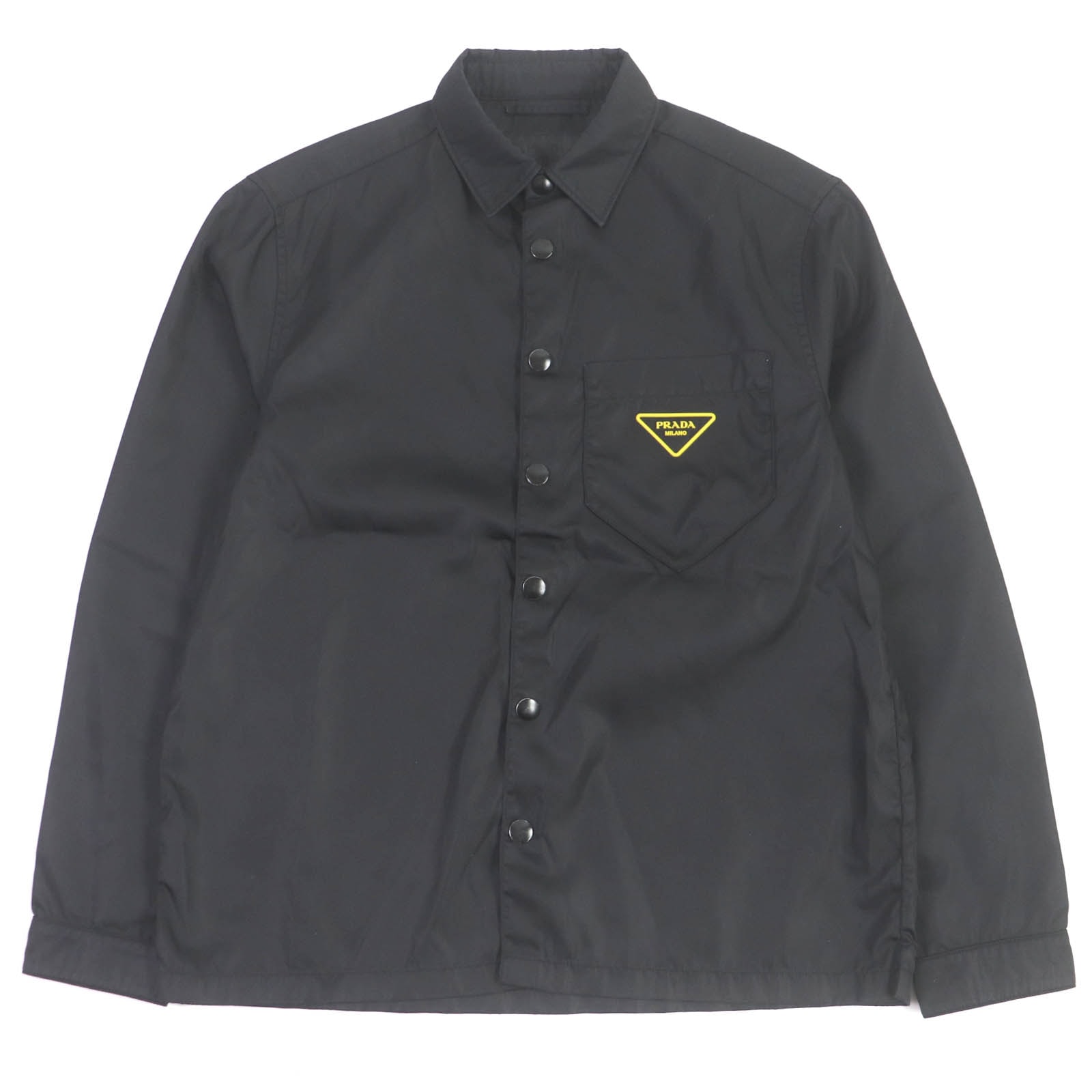 美品 プラダ ブルゾン Re-Nylon Shirt ブラック メンズ S SC520