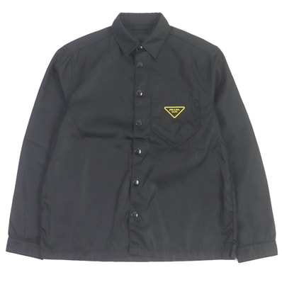 美品 プラダ ブルゾン Re-Nylon Shirt ブラック メンズ S SC520