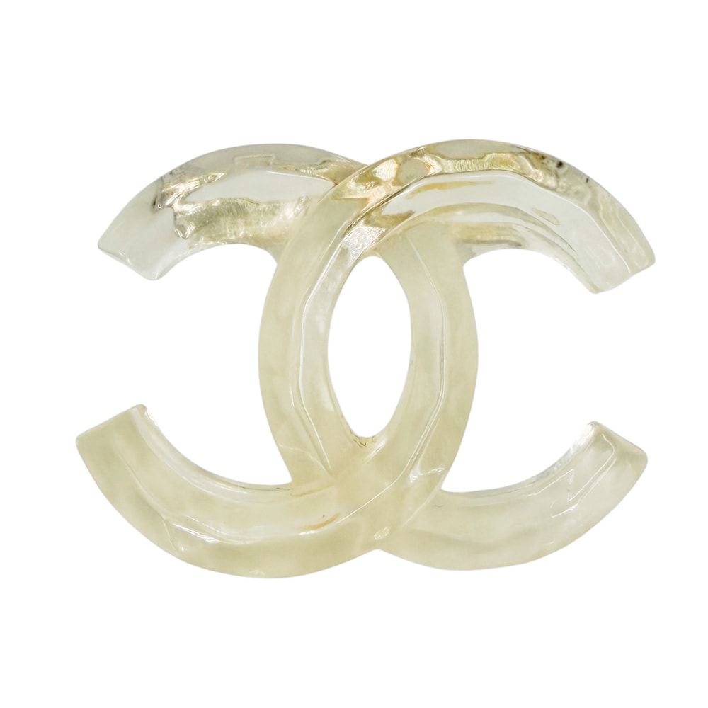 CHANEL シャネル ブローチ ココマーク アクセサリー 02P クリア レディース 約10.5g 2002年【中古品】