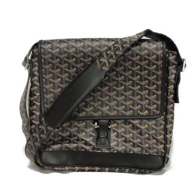 GOYARD ゴヤール グランブルー MM 廃盤 希少 トワルゴヤール カーフ スクエア 斜め掛け メッセンジャー ヘリンボーン ブラック ショルダーバッグ