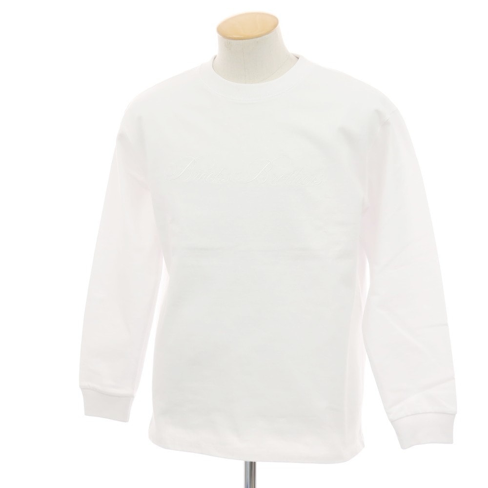 【中古】【未使用】ブルックスブラザーズ Brooks Brothers コットン クルーネック 長袖Tシャツ ホワイト【サイズS】【メンズ】