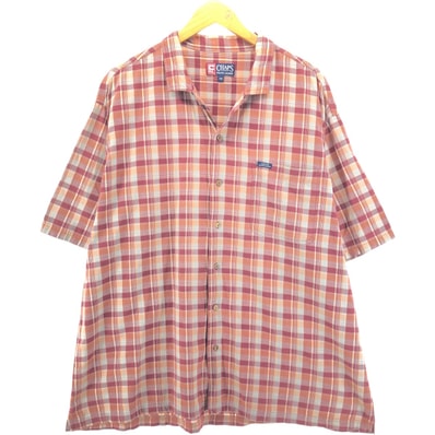 古着 90年代 ラルフローレン Ralph Lauren CHAPS チャップス チェック柄 半袖 オープンカラー シャツ ボックスシャツ メンズXXL相当 ヴィンテージ/eaa542669