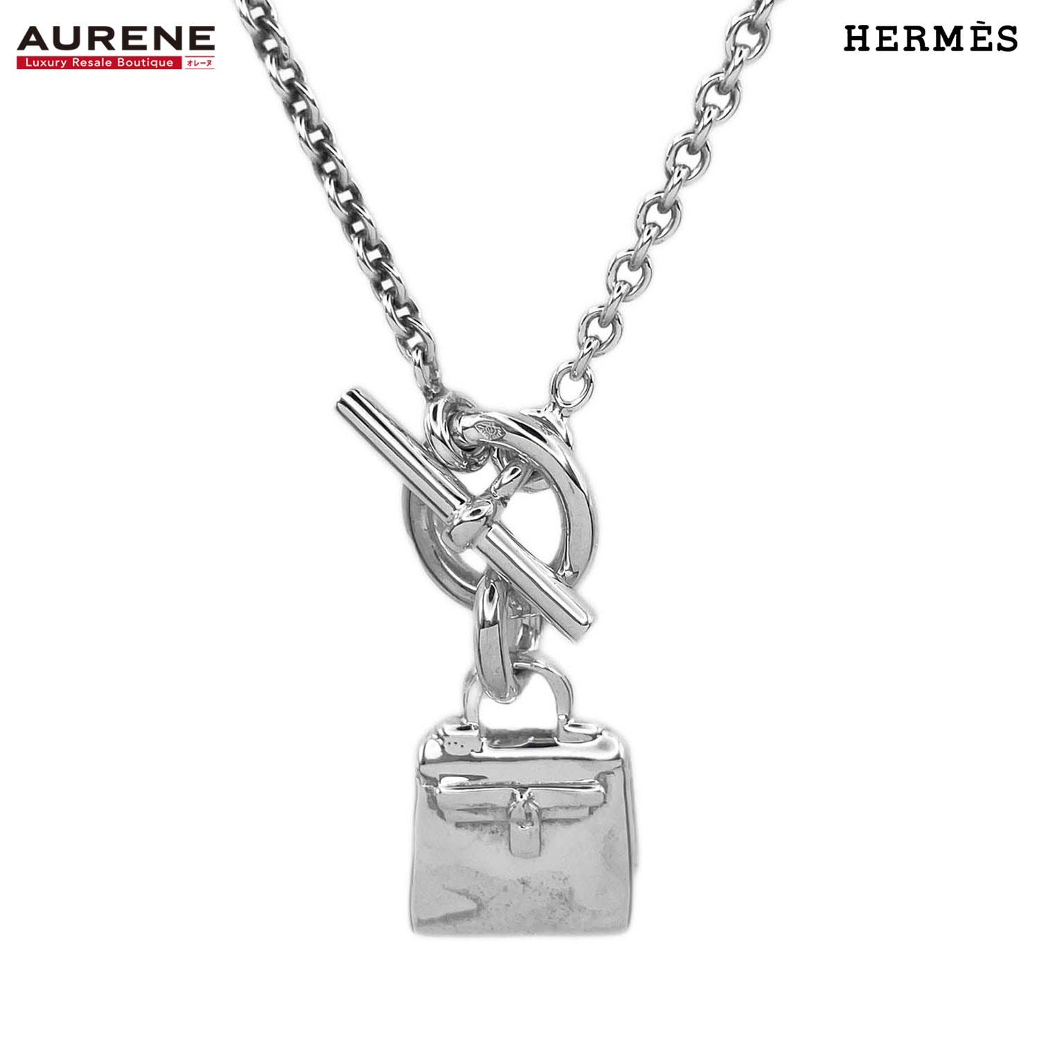HERMES エルメス アミュレットケリー チャーム ネックレス
 ペンダント トグル SV925 シルバー 新品仕上済 ユニセックス
 【中古】