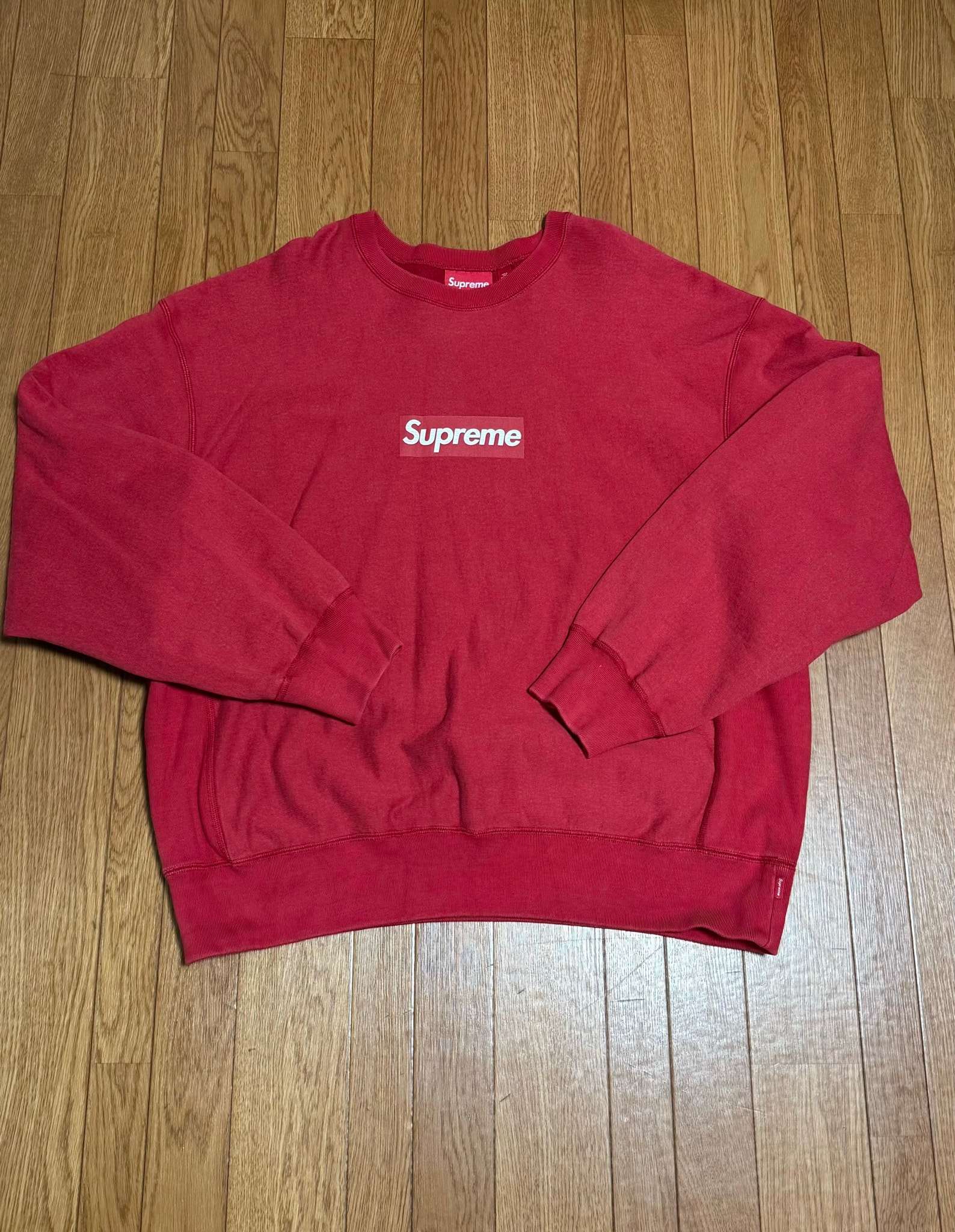 Supreme Washed Box Logo Crewneck "Red"
