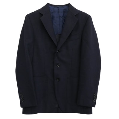 BEAMS ビームス ジャケット BEAMSF ビームスエフ DORMEUIL ウール ソリッド ジャケット ダークネイビー系 46【中古】