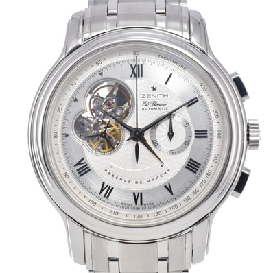 ゼニス ZENITH 03.1260.4021 クロノマスター XXT オープン エル・プリメロ 裏スケ シルバー 自動巻き メンズ 美品 腕時計 I#147502
