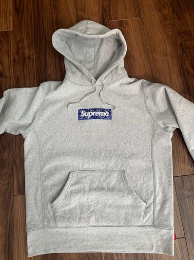 Supreme Bandana Box Logo Hooded Sweatshirt "Grey"