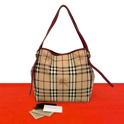 BURBERRY バーバリー ノバチェック シャドーホース 柄 レザー PVC トートバッグ ベージュ
89934
