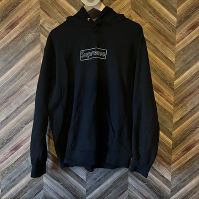 Supreme KAWS Chalk Logo Hooded Sweatshirt "Black"(2021)