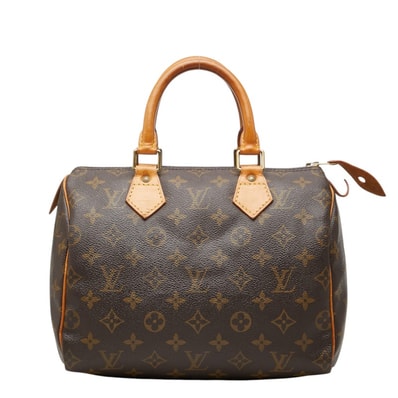 ルイ ヴィトン モノグラム スピーディ25 ミニボストンバッグ ハンドバッグ M41528 ブラウン PVC レザー レディース LOUIS VUITTON 中古
