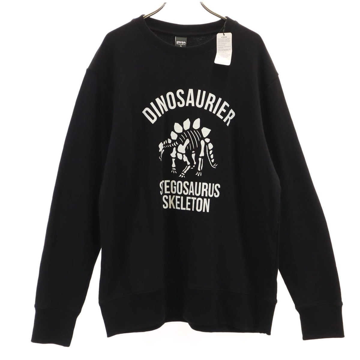 未使用 graniph グラニフ DINOSAURIER 長袖 スウェット トレーナー XL ブラック