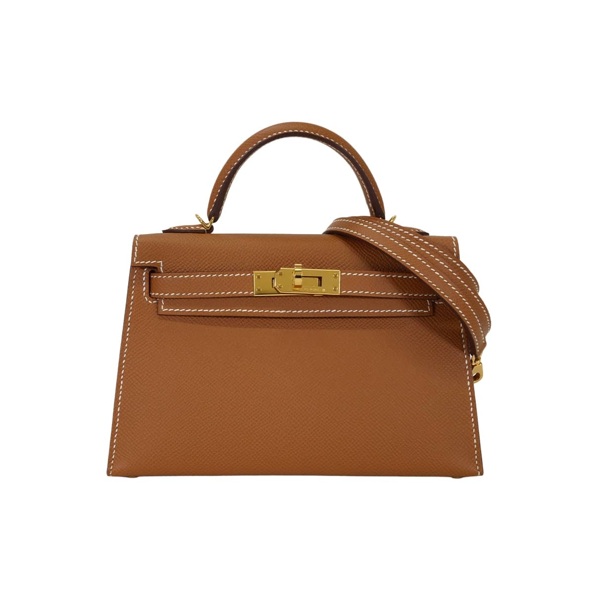 HERMES エルメス ショルダーバッグ ケリー ミニ ドゥ ケリー 20 ゴールド エプソン ゴールド金具 B刻印 新品同様【中古】