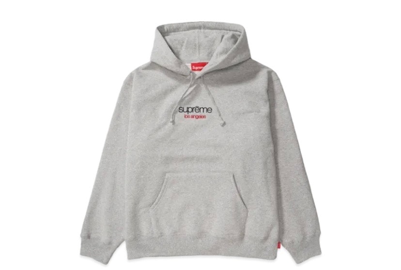 Supreme Classic Logo Shop Hooded Sweatshirt (Los Angels) "Heather Grey"