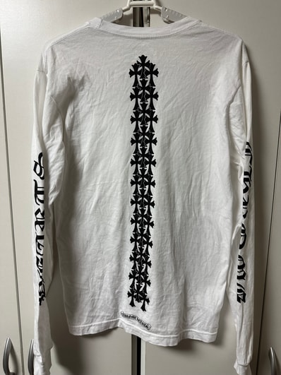 Chrome Hearts Cemetery Cross Tire Tracks L/S T-Shirt "White"