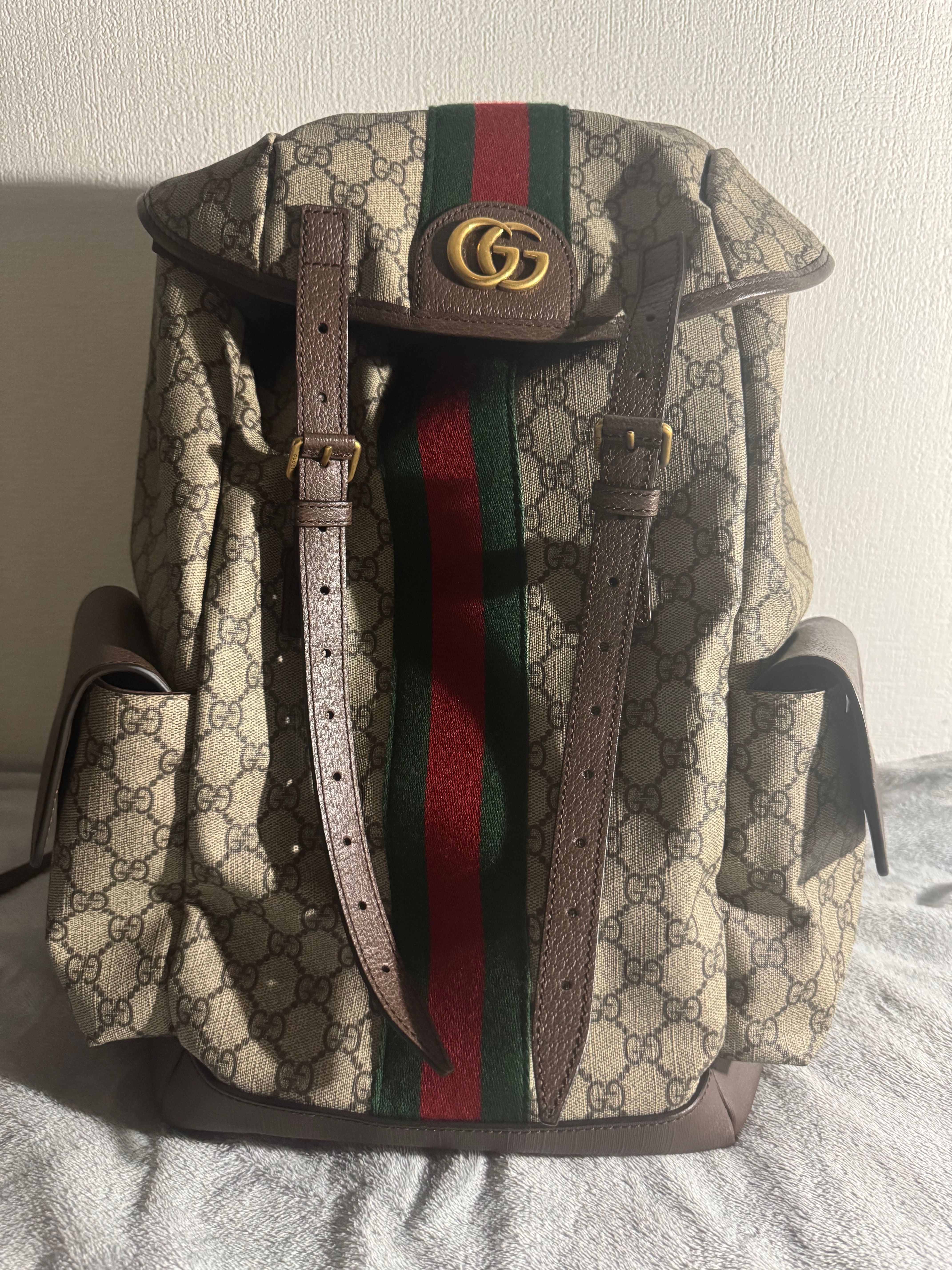 GUCCI Ophidia GG Medium Backpack GG Supreme "Beige/Ebony/Green/Red"