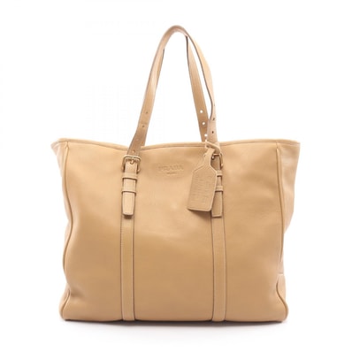 プラダ PRADA トートバッグ バッグ レザー レディース ベージュ系 【中古】