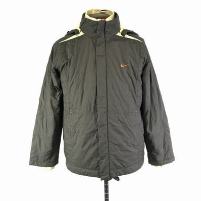 NIKE★防風防寒/ナイロン/中綿入りフーディージャケット【レディースL/グレー系】ブルゾン/アウター/ベンチコート/上着/パーカー◆TBC996