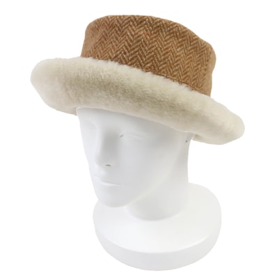 極美品 エルメス ハット ブラウン レディース 57